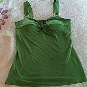 COPY - Bisou Bisou Lime Green Stretch Top Size Medium